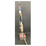 Indonesian Wooden Articulated Puppet Figurine with Stand