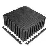 Lot of  Puzzle Exercise Mat Black 24 in. x 24 in. x 0.5 in. EVA Foam Interlocking Tiles with Border (96 sq. ft.) Customer Returns See Pictures