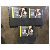 Lot of  Puzzle Exercise Mat Black 24 in. x 24 in. x 0.5 in. EVA Foam Interlocking Tiles with Border (96 sq. ft.) Customer Returns See Pictures