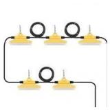 Lot of  VEVOR 50 ft. Construction String Lights 75W 7500LM 5PCs String Work Light 5000-5500K with Hanging Hooks for Construction Site Customer Returns See Pictures