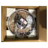 Oaks Aura 20in. LED Indoor Black Bladeless Low Profile Ceiling Fan Flush Mount Smart App Remote Control Dimmable Lighting     Customer Returns See Pictures