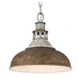 Golden Lighting Kinsley 1-Light Aged Galvanize Steel Standard Pendant Customer Returns See Pictures