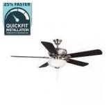 Hampton Bay Rothley II 52 in. Indoor LED Brushed Nickel Ceiling Fan with Light Kit, Downrod, Reversible Motor and Reversible Blades  Customer Returns See Pictures
