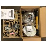 Hampton Bay Rothley II 52 in. Indoor LED Brushed Nickel Ceiling Fan with Light Kit, Downrod, Reversible Motor and Reversible Blades  Customer Returns See Pictures