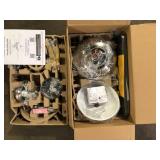 Hampton Bay Rothley II 52 in. Indoor LED Brushed Nickel Ceiling Fan with Light Kit, Downrod, Reversible Motor and Reversible Blades  Customer Returns See Pictures