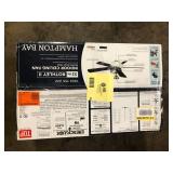 Hampton Bay Rothley II 52 in. Indoor LED Brushed Nickel Ceiling Fan with Light Kit, Downrod, Reversible Motor and Reversible Blades  Customer Returns See Pictures