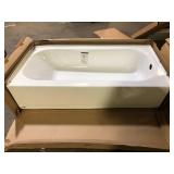Bootz Industries Aloha 60 in. x 30 in. Soaking Bathtub with Right Drain in White Damaged    Customer Returns See Pictures
