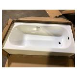 Bootz Industries Aloha 60 in. x 30 in. Soaking Bathtub with Right Drain in White Damaged    Customer Returns See Pictures