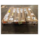 Pallet of Jeedeson 36 Pieces 12 MIL x 6" x 36" Water Resistant Peel and Stick Vinyl Tile Flooring for Kitchen, Light Wood (54 sq. ft./box)  Customer Returns See Pictures