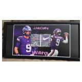 JJ MCCARTHY SPECTRA FOTL GENESIS ROOKIE PATCH AUTO 3/4 NIKE SWOOSH BOOKLET WITH CUSTOM FRAME