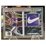 JJ MCCARTHY SPECTRA FOTL GENESIS ROOKIE PATCH AUTO 3/4 NIKE SWOOSH BOOKLET WITH CUSTOM FRAME