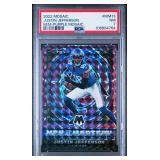 JUSTIN JEFFERSON 2022 MOSAIC MEN OF MASTERY-PURPLE MOSAIC 02/49 PSA NM 7 106804764