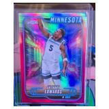 ANTHONY EDWARDS 2025 TOPPS CHROME PINK REFRACTOR