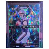 JJ MCCARTHY 2024 PANINI PRIZM PRIZMATIC GREEN ROOKIE CARD
