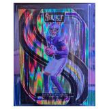 JUSTIN JEFFERSON 2024 PANINI SELECT PREMIER LEVEL GREEN & YELLOW PRIZM SHOCK