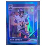 SAM DARNOLD 2024 PANINI SELECT CONCOURSE DISCO & SAM DARNOLD 2024 PANINI DONRUSS OPTIC BLUE 233/299