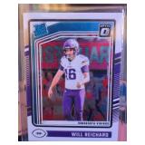WILL REICHARD 2024 PANINI SELECT CLUB LEVEL BLUE & RED PRIZM SHOCK & WILL REICHARD 2024 PANINI DONRUSS OPTIC RATED ROOKIE CARD