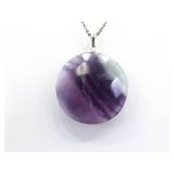 .925 Sterling Silver Amethyst Pendant Necklace