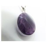 .925 Sterling Silver Amethyst Pendant Necklace