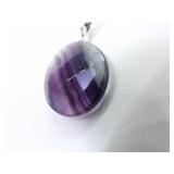 .925 Sterling Silver Amethyst Pendant Necklace