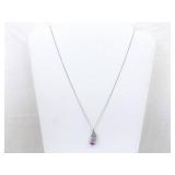 .925 Sterling Silver Amethyst Pendant Necklace