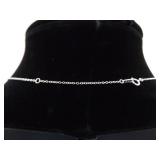 .925 Sterling Silver Crystal Cabochon Pendant Necklace