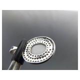 .925 Sterling Silver Crystal Cabochon Pendant Necklace