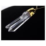 .925 Sterling Silver Healing Crystal Vermeil Pendant Necklace