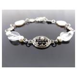.925 Sterling Silver Baroque Pearl Bracelet