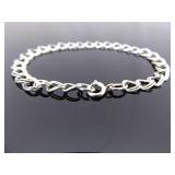 .925 Sterling Silver Empty Charm Bracelet