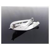 .925 Sterling Silver Topaz and Citrine Crystal Artisan Brooch