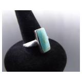 .925 Sterling Silver Turquoise Howlite Ring Size 7.5