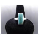 .925 Sterling Silver Turquoise Howlite Ring Size 7.5