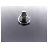 .925 Sterling Silver Turquoise Howlite Ring Size 7.5