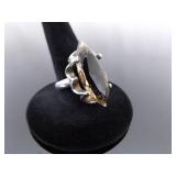 .925 Sterling Silver Marquis Cut Smokey Quartz Cocktail Ring Size 6.75