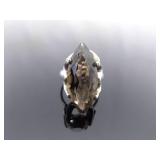.925 Sterling Silver Marquis Cut Smokey Quartz Cocktail Ring Size 6.75