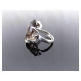 .925 Sterling Silver Marquis Cut Smokey Quartz Cocktail Ring Size 6.75
