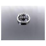 .925 Sterling Silver Turquoise Cabochon Cluster Ring Size 7.75