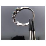 .925 Sterling Silver Turquoise Cabochon Cluster Ring Size 7.75