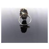 .925 Sterling Silver Navajo Onyx Ring Size 8.5