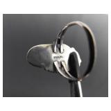 .925 Sterling Silver Navajo Onyx Ring Size 8.5