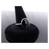 .925 Sterling Silver Onyx Ring Size 8