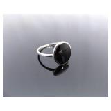 .925 Sterling Silver Onyx Ring Size 8