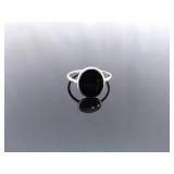 .925 Sterling Silver Onyx Ring Size 8