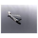 .925 Sterling Silver Art Nouveau Onyx Dangle Post Earrings