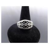 .925 Sterling Silver Diamond Ring Size 7
