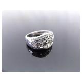 .925 Sterling Silver Diamond Ring Size 7