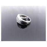 .925 Sterling Silver Diamond Ring Size 7