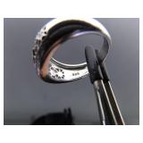 .925 Sterling Silver Diamond Ring Size 7