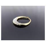 .925 Sterling Silver Crystal Vermeil Hinged Latch Hoop Earrings